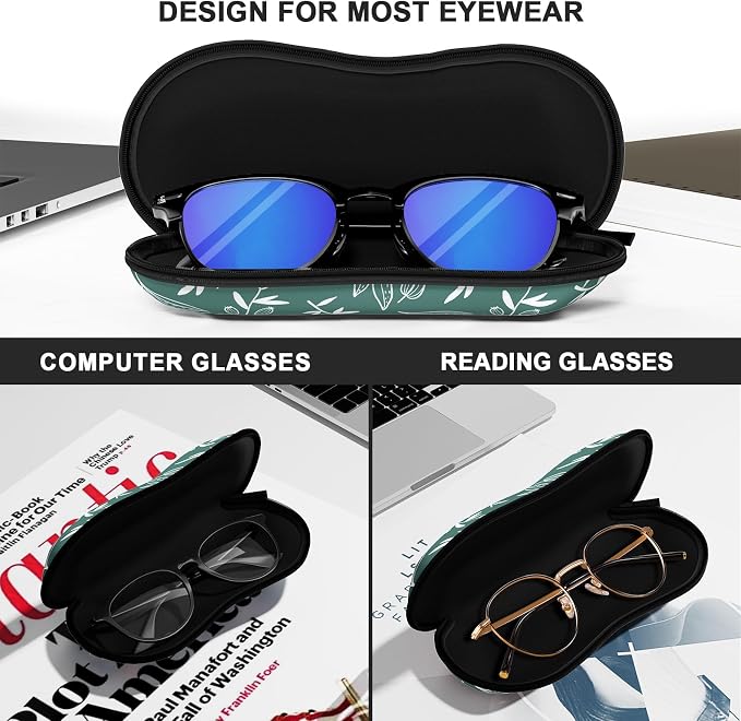 Sunglasses Soft Case, Ultra Light Portable Neoprene Zipper Glasses Case for Men Women