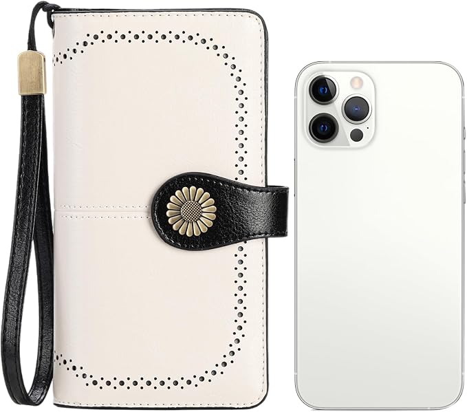SENDEFN Wallets for Women Leather Credit Card Holder with RFID Blocking Large Capacity Wristlet | with RFID Blocking