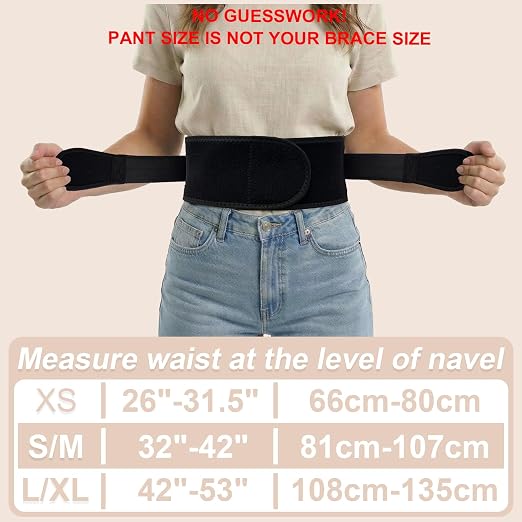 Slim & Narrow Back Brace for Lower Back Pain Women and Men, Lightweight & Thin Back Support Belt for Sciatica, Herniated Disc Relief, Breathable Lumbar Support Belt with Dual Adjustable Compression-L/XL