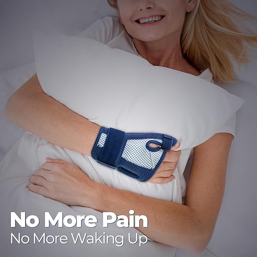 New Updated Thumb Brace for Women and Men, Reversible Trigger Thumb Splint for Day & Night Support, Breathable Thumb Stabilizer for Arthritis, Tendonitis, Sprains Thumb Pain Relief (Navy)