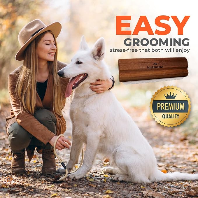 EquiGroomer 5-Inch Undercoat Deshedding Brush for Dogs & Cats, Mahogany | Best for dogs up to 100 lbs and cats of any size, short or long hair, stainless blade, no cutting or pulling