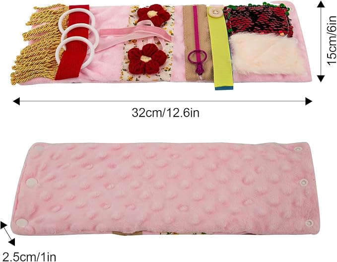 Fidget Blanket with Dementia, Dementia Activities for Seniors, Alzheimer's Products, Sensory Board with Buttons & Textures, Anxiety Relief Gifts for Elderly