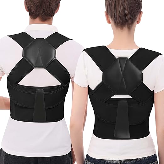 Posture Corrector for Women and Men Back Brace Upper Back Support Adjustable Breathable Shoulder Straightener Hunchback Correction Clavicle Back Pain Relief Comfortable Daily Wear Black Medium