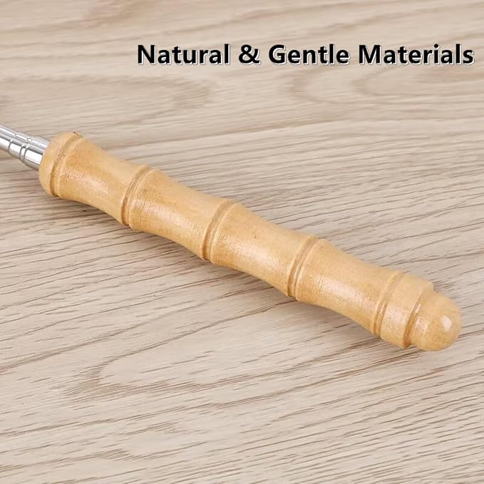 2 Pcs Telescoping Bamboo Backscratcher for Men & Women | Portable, Extendable Body Scratcher, Ideal for Home/Travel, Itch Relief