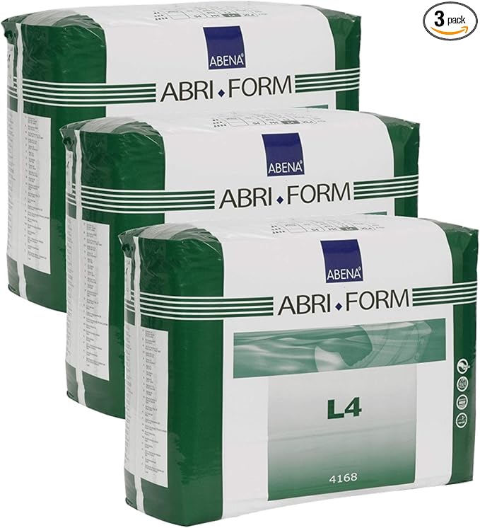 Abena Abri-Form Comfort Plastic-Backed Briefs, Level 4, (Medium To Large Sizes) Large, 36 Count