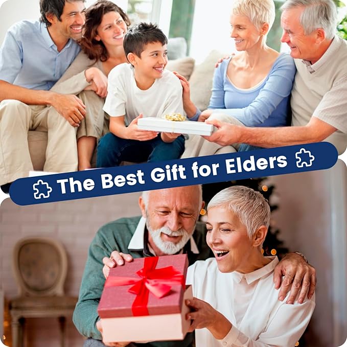 6 Pack 16 Large Piece Puzzles for Seniors Puzzles Dementia Alzheimer's Products and Activities Alzheimer's Puzzle Elderly Adults Cognitive Game Gift for Patients in Nursing Home with 6 Storage Bags