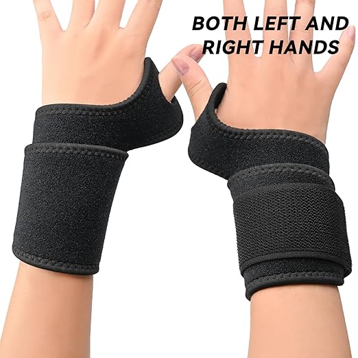 Carpal Tunnel Wrist Brace for Right Left Hand 2 Pairs, Wrist Support Wraps for Women Men, Adjustable Wrist Brace for Tendonitis, Arthritis, Weightlifting, Sports, Day Night Support, Nude&Black