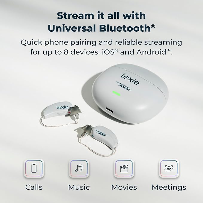 Lexie B3 OTC Hearing Aids Powered by Bose Sound Technology for Superior Speech Clarity - Rechargeable, Customizable, Universal Bluetooth Streaming - Receiver-in-Canal-Style Plus Lexie Expert Support