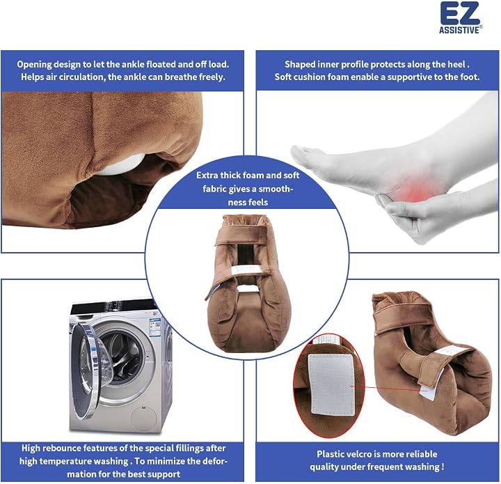 EZ Assistive Heel Protectors Remove Pressure and Bedsores for Healing Therapy of Heel Pressure and Deep Tissue Injury,Heel