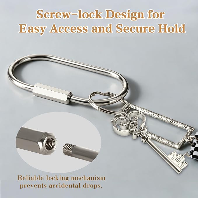 Muitcdo Brass Key Rings Bulk, Key Chain Organizer Holder for Men Women with Secure Screw Locking