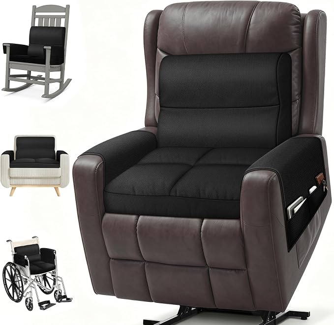 Chair Cushions for Elderly,20x16.5x4.5 Inch Rocking Chair Cushions Indoor,Memory Foam Recliner Cushions for Long Sitting, Sofas & Couches，Outdoor,Office Chair，wheelchair，Meditation and Floor Seating