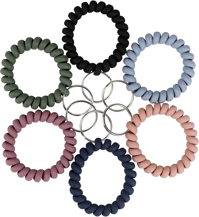 BIHRTC Wrist Key Chain Spring Flexible Spiral Wrist Coil Sauna Keychain