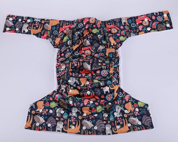 Teen Adult Cloth Diaper Nappy Reusable Washable for Disability (Animal Fox Rabbit)
