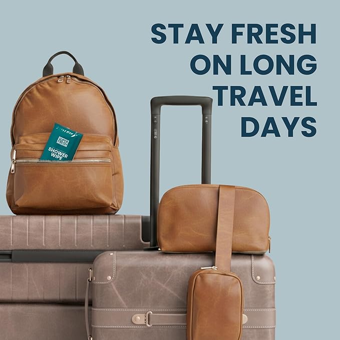 Super Fresh Body Wipes, Large Unscented Shower Wipe for Adults Men Women Kids, Personal Hygiene Cleansing Cloth Enriched with Aloe and Vitamin E, Individually Wrapped 10 Pack, Travel Essentials