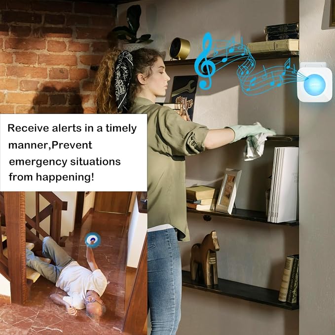 Wireless Caregiver Pagers Call Button Nurse Alert System Call Bell Call Light Alert Button for Home/Elderly/Patients/Disabled 3 Transmitters 3 Plugin Receivers (600+ft Operating Range)…