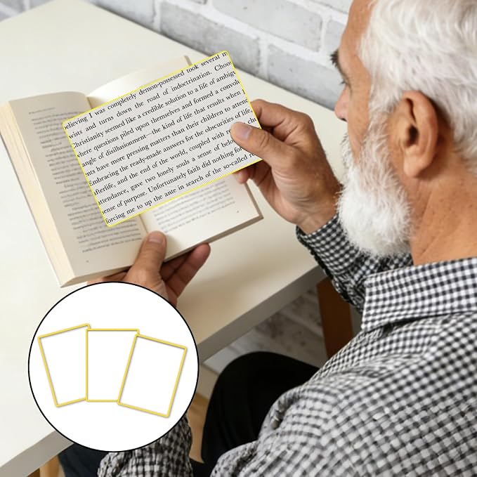 3 PCs Magnifying Sheet Lightweight Page Magnifier for Reading 3X Fresnel Lens with 3 PCs Magnifying Ruler and 3 PCs Magnifying Bookmark for Low Vision & Seniors