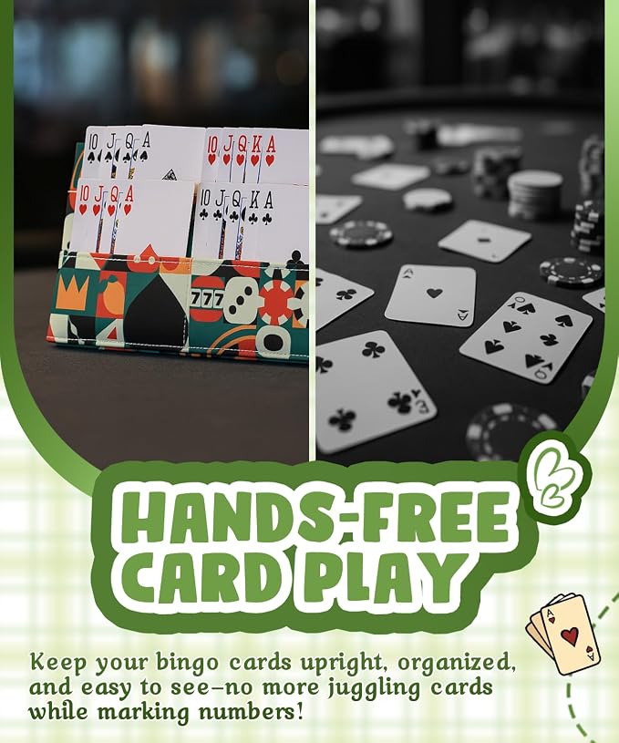 Playing Card Holders for Adults Bingo Pull Tabs Abstract Pattern | Gambling Tickets Card Game Holders for Canasta Poker Bridge Cards Casino