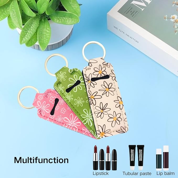 Chapstick Holder Key Chain Lipstick Holder Lip Balm Holder Keychain | Stocking Stuffers Gift, Compatible with Chapstick, Lip Balm and Lipstick, Bag Charm Accessories, Gifts for Women Friend