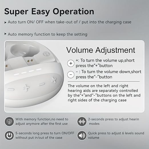 Blue Deer Hearing Aids with Bluetooth Hearing Aids for Seniors Rechargeable | OTC Hearing Aids Digital for Women App Control Noise Cancelling Sound Enhancement Portable Charging Case Clear Daily Audio