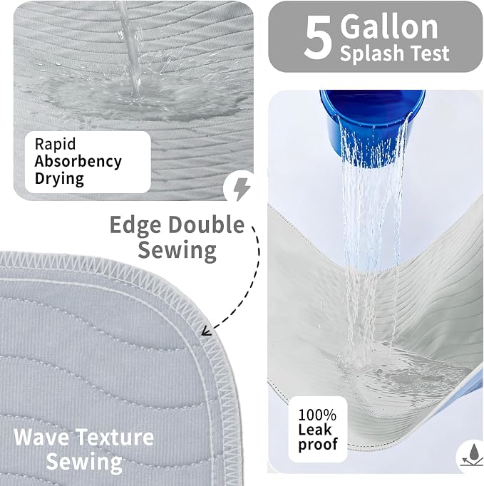 Accompagner Incontinence Bed Pads Washable Waterproof, Ultra-Absorbent Reusable Underpads for Diaper Changing, Nursing, Bedridden, Adults, Seniors, Kids and Dogs (Pearl Gray, 36"x36"(Pack of 4))