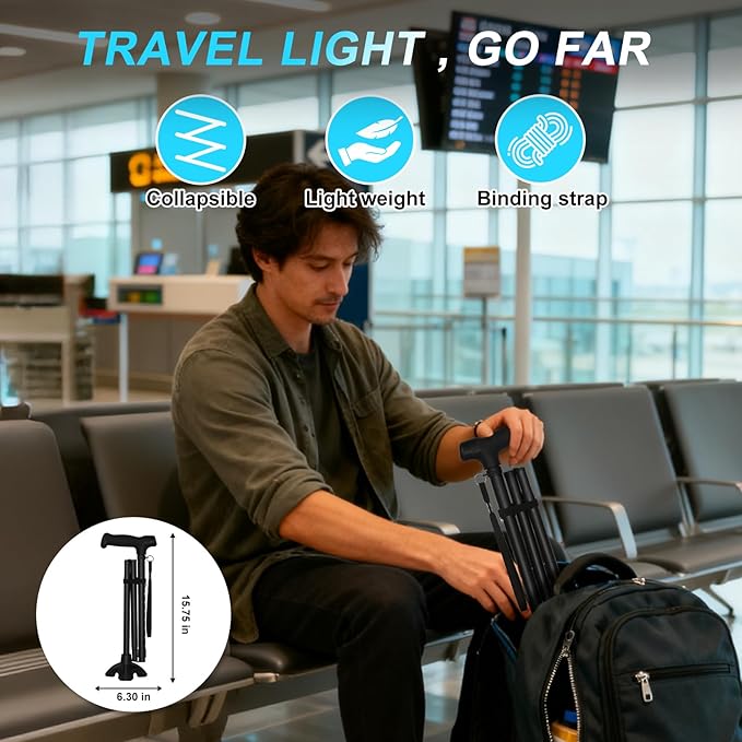 Tall Men's Walking Cane 42.52 in. Extra Long Walking Canes Easy to Travel is Suit for Big People Over 5 Feet 9 Inches (Black)