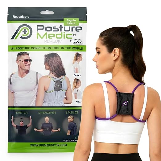 PostureMedic Plus Strength Dynamic Posture Corrector for Athletes – High Resistance Training System for Performance & Recovery – Professional Grade Posture Trainer for Men & Women - Size S (Purple)