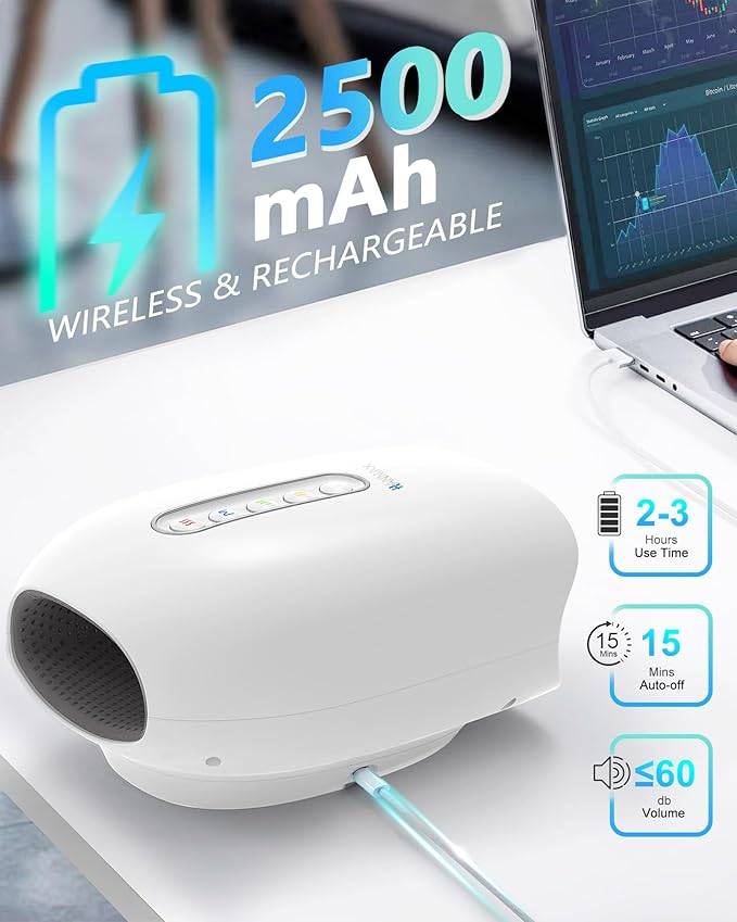 HANMAX Hand Massager with Heat and Compression - for Arthritis & Carpal Tunnel, Portable Gift for Women/Men