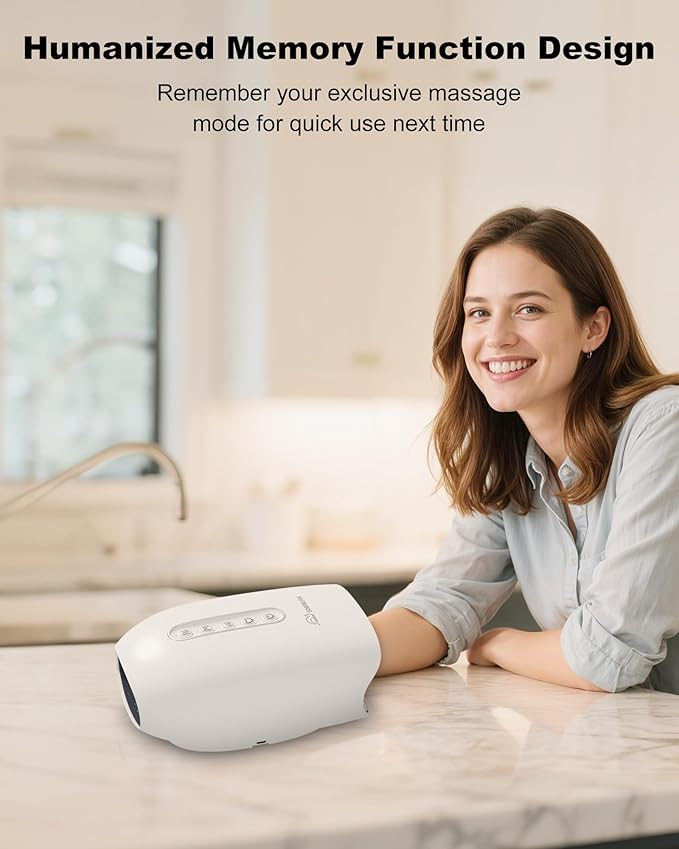 Snailax Cordless Hand Massager with Heat and Compression, 6 Levels Finger & Palm Pressure for Arthritis, Carpal Tunnel & Numbness, Ideal Gift for Women/Men - Rechargeable