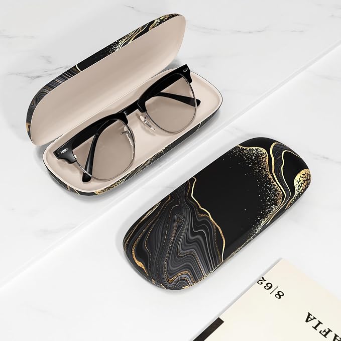 Eyeglasses Case, Portable Hard Shell Protective Case for Glasses, Eyeglass Holder Box for Women with Cleaning Cloth