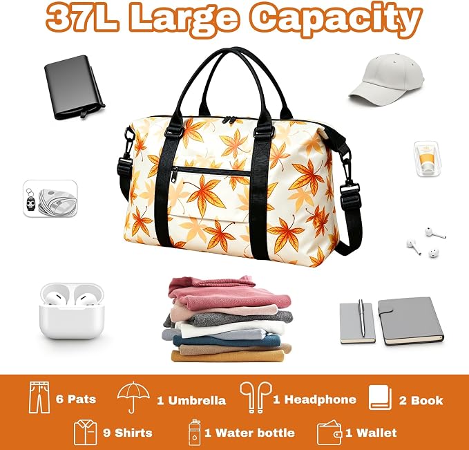 Weekender Duffel Bags for Women， Travel Totes Bag for Airplane Essentials, Overnight Bags for Women with Trolley Sleeve, Large Carry On Hospital Bag for Labor and Delivery, Sport, Gym