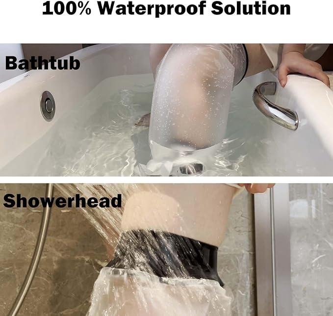 Cast Covers for Shower Leg, Waterproof Cast Cover for Showering, Cast Protector for Shower Adult, Shower Boots for Foot after Surgery, Full Leg, Thigh (Diameter - 7.9") Extra Long