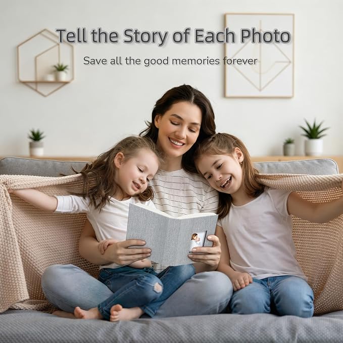 popotop Photo Album 4x6-100 Photos Photo Books with 100 Vertical Pockets,Linen Cover Albums for Family Wedding Anniversary Baby Vacation Pictures