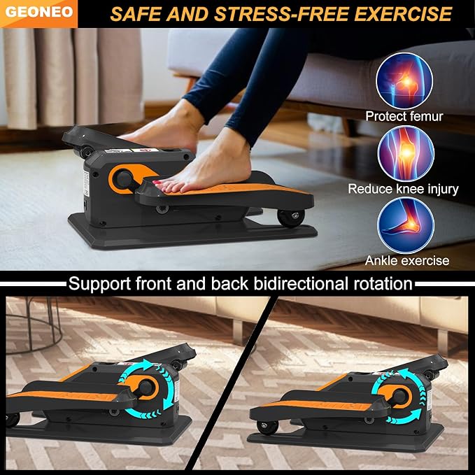 Under Desk Elliptical Machine, Electric Elliptical Exerciser for Senior, Quiet & Small Electric Seated Pedal Exerciser for Home with Monitor, Remote Control & 12 Adjustable Speeds