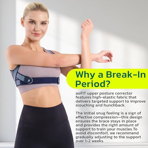 Posture Corrector for Women Lightweight for Rounded Shoulders M | Invisible Upper Back Brace Support for Pain Relief, Adjustable,Compact & Portable Brace for Office, Housework,Study