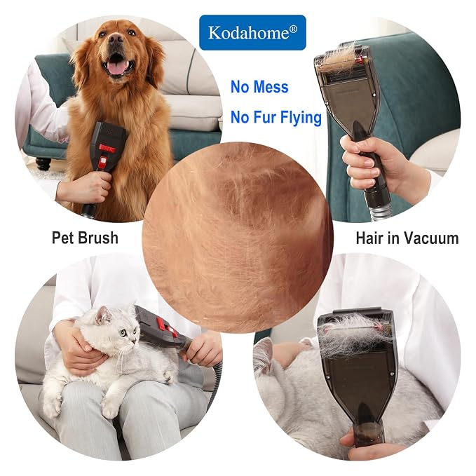 Dog Brush Compatible with Bissell Shark Corded Vacuums, Navigator NV360 Rotator NV501 Rocket HV301 Stratos Series, Pet Hair Shedding Grooming Tool with Long Extension Hose and Adapters