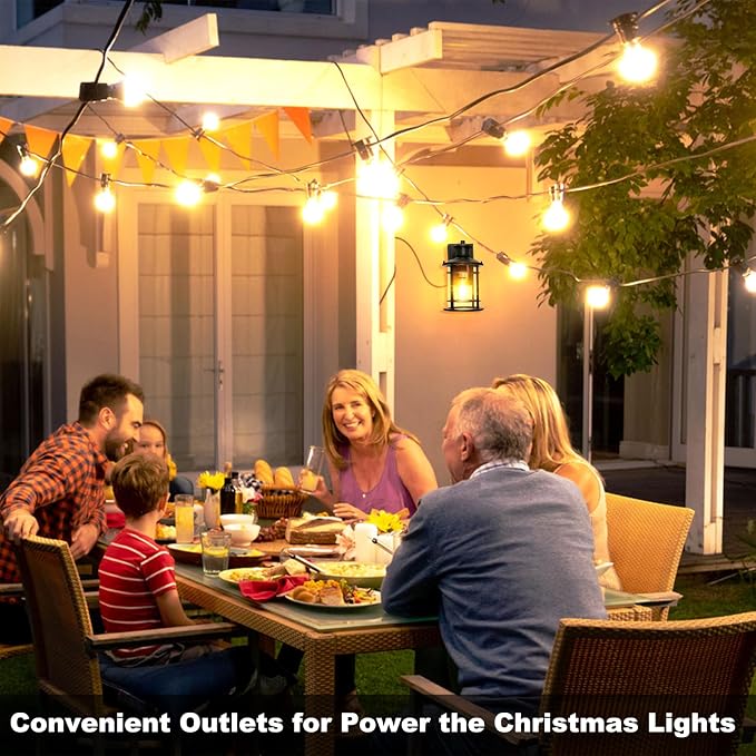 Retro Industrial Black Outdoor Wall Lights with GFCI Outlet - Dusk to Dawn & Motion Sensor Porch Light, 3 Modes, Waterproof Anti-Rust Exterior Sconce for Porch,Garage, Patio, House
