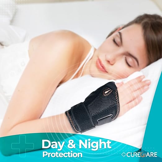 New Updated Thumb Brace for Women and Men, Reversible Trigger Thumb Splint for Day & Night Support, Breathable Thumb Stabilizer for Arthritis, Tendonitis, Sprains Thumb Pain Relief (Black)