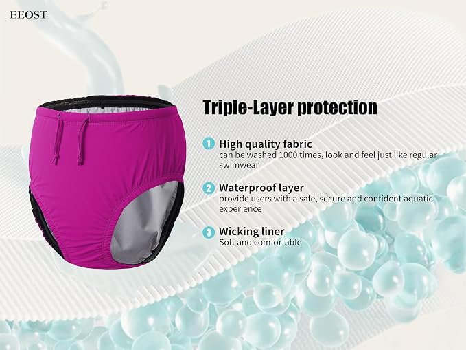Adult Reusable Swim Diapers Special Needs Swimwear for Incontinence | Adult reusable swim diaper with waterproof leakproof cover for incontinence and pool use