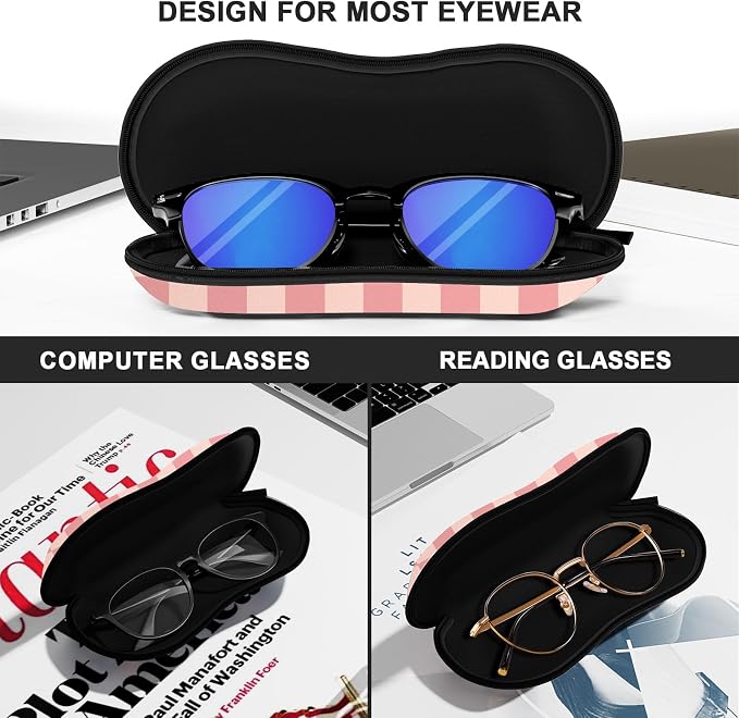 Sunglasses Soft Case, Ultra Light Portable Neoprene Zipper Glasses Case for Men Women