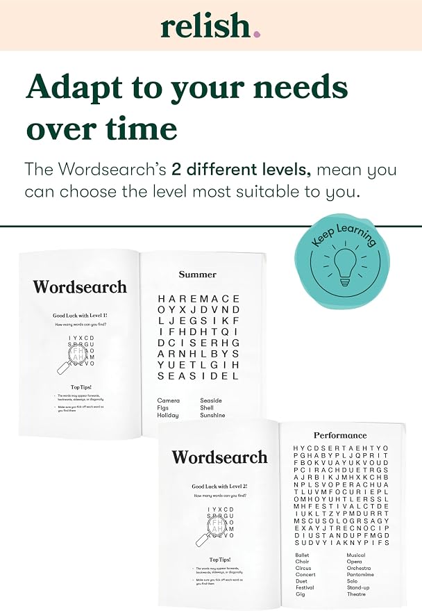 Relish Large Print Word Search – Dementia Activities for Seniors, Products & Gifts for Seniors and Elderly