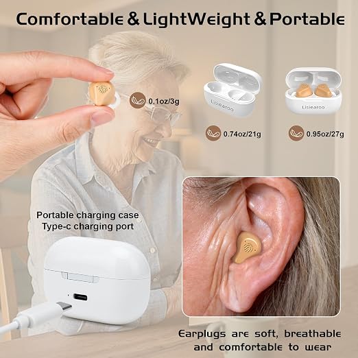 Hearing Aids for Seniors, 16-Channel Digital OTC Hearing Aids Tinnitus Relief, Smart Noise Reduction Chip, Rechargerable Long Battery Life,Providing Clear Sound Quality and Comfortable Wearing, Mini, Auto-On/Off