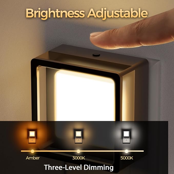 LED Night Light,Night Lights Plug Into Wall [4 Pack],3CCT | Dusk-to-Dawn Sensor,Dimmable Nightlights,Adjustable Brightness,for Bathroom Hallway Bedroom Kids Room Stairway,3CCT