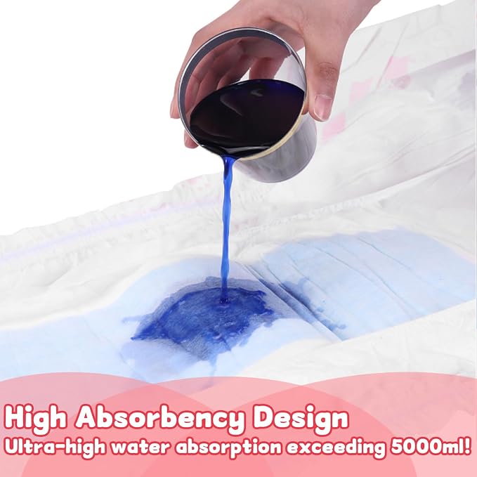 Landofgenie Adult Diaper with Hook-and-Loop Fastener 10 Count, 2 Pattern, M | 5000 mL Absorbency, Side Leak-Proof Barriers, Elastic Cuffs & Waistband
