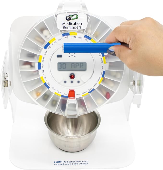 e-Pill MedTime Station Locked Automatic Pill Dispenser for Dementia, Alzheimer's & Seniors – Caregiver-Controlled Medication Management System | Helps Prevent Missed or Double Doses