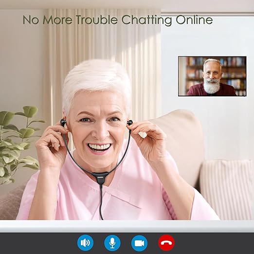 Personal Sound Amplifier for Seniors, Voice Enhancement Devices, Pocket Sound Amplifiers for Elderly People, Adults, 50dB Gain, with Headphones & Earbud, 3 Types Mics, 3 Tone, Volume Control