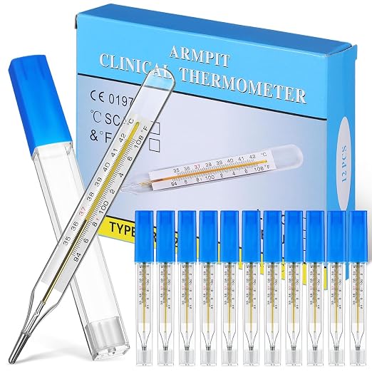 TOYANDONA 12PCS Glass Temperatures Measurement Adult - General Use Temperature Testing Tools Accurate Temperature Measurement for Families, Dual Scale