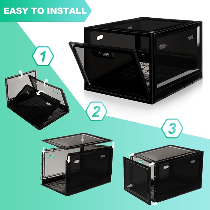 Medication Lock Box with Code, 12.6L Large Lockable Storage Box for Medicine, Snacks, Phone, and Electronics - BPA-Free, Clear Design with Charger Holes for Home, Office, Dorm, and Fridge