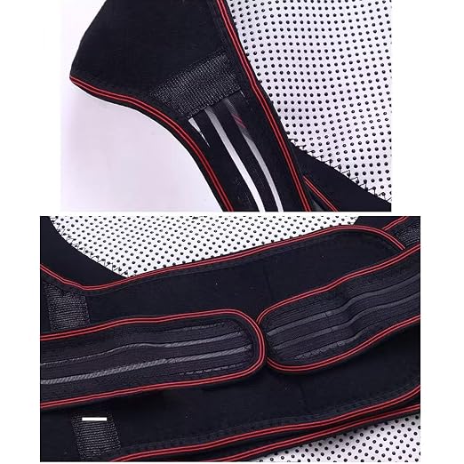 Seniors Self Heating Back Brace Physical Therapy 108pcs Magnets Full Back Lumbar Support Belt Pain Relief For Middle Elderly Men Women Posture Corrector (Color : Black, Size : M/Medium)
