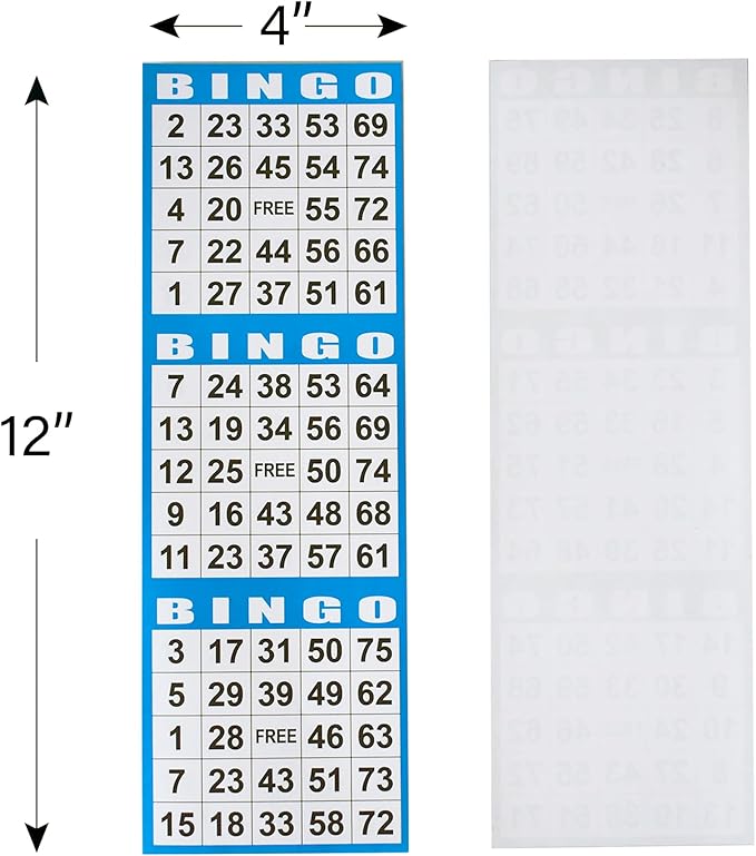 SEETOOOGAMES Bingo Paper Game Cards - 3 Card -100 Books of 5 Sheets