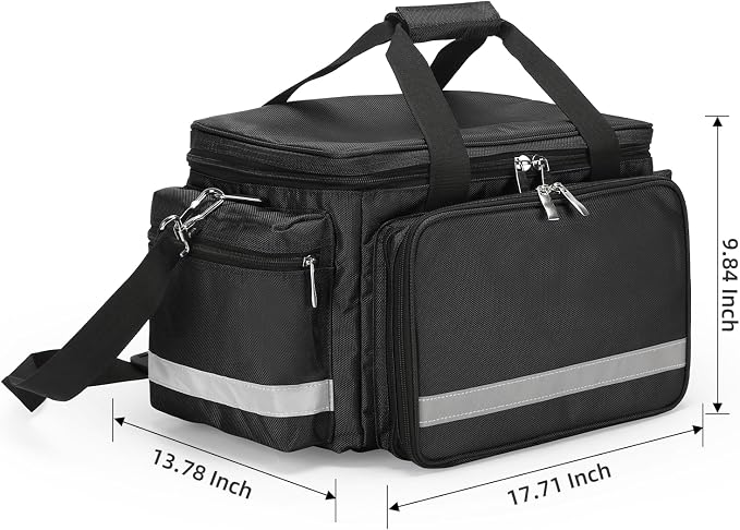 Medical Bag Empty Emergency Bag First Responder Bag First Aid Bag Home Health Empty First Aid Storage with Detachable Divider Medical Supplies